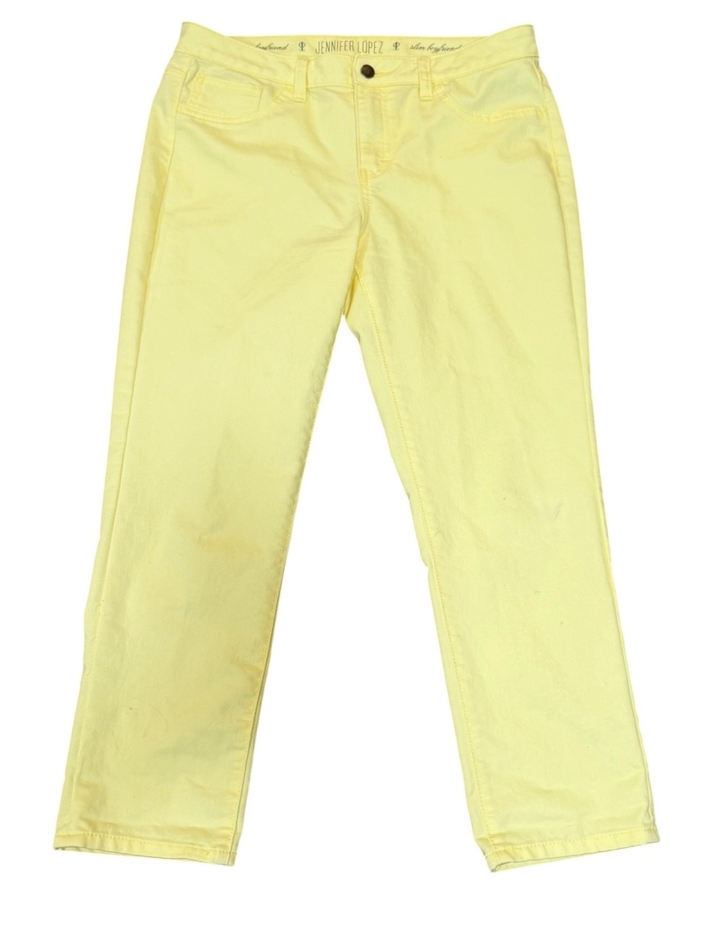 Jennifer Lopez Jeans Womens 8 Yellow Slim Boyfriend Light Wash Stretch Denim